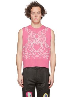 Charles Jeffrey Loverboy Pink Pict Vest New Small
